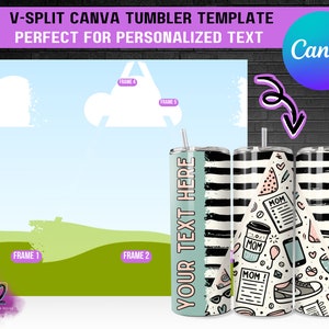 V-Split Tumbler Canva Template: Personalized Designs (PDF)