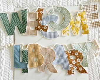 Custom Teacher Banner, Classroom Decor, Fabric Letter Garland for Teacher Appreciation Gift