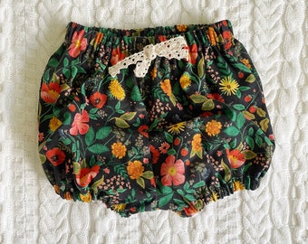 6-9M Rifle Paper Co Bloomers, Baby Girl Shorts, Floral Bummies