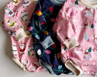 Long Sleeve Christmas Bubble Romper, Corton Oversize Sweater Romper with Snaps, Gender Neutral Toddler Outfit, Baby’s First Christmas