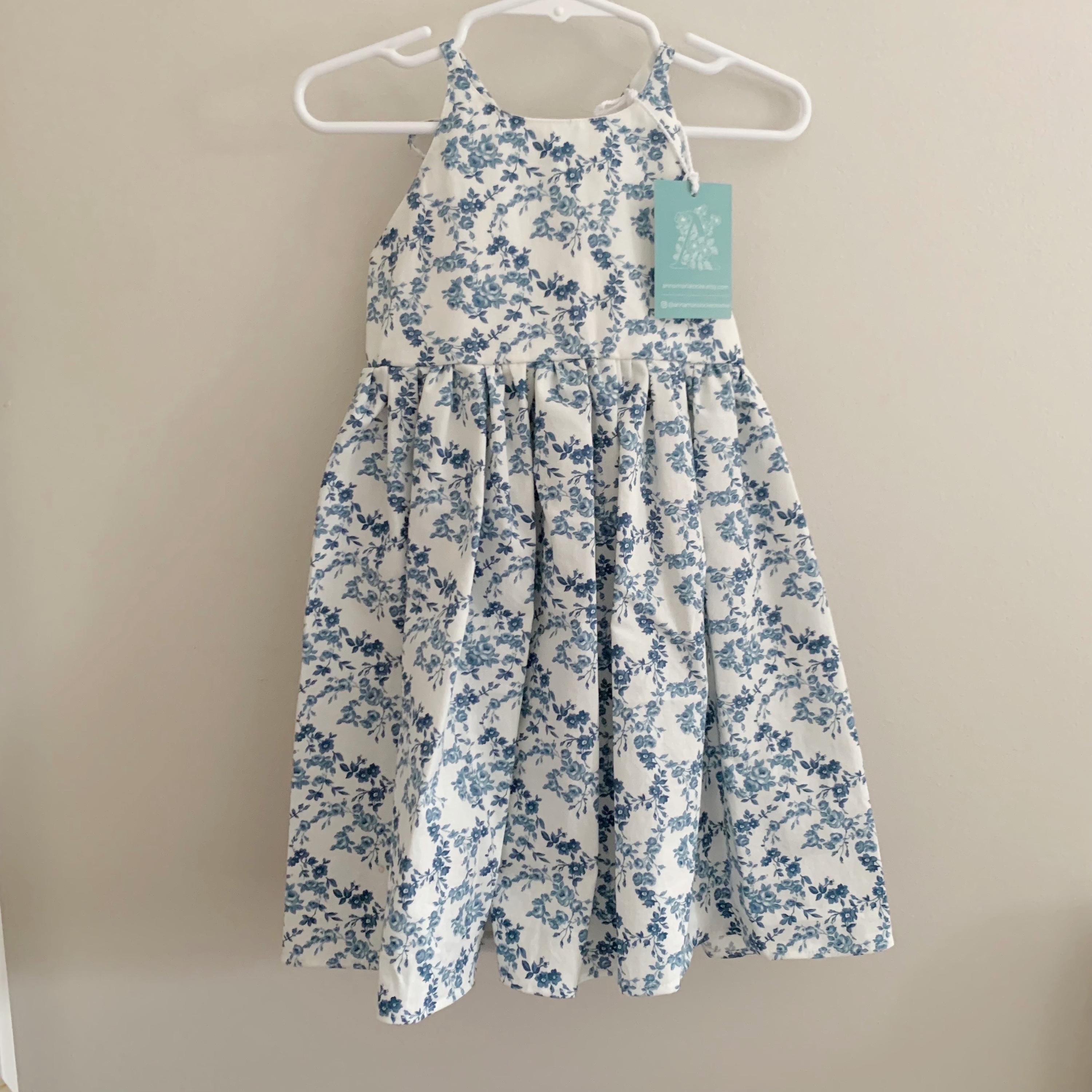 Blue and white floral sundress online