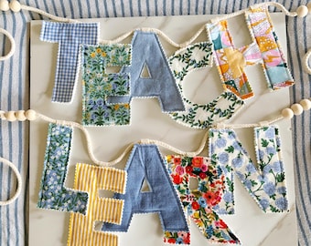 Personalized Teacher Classroom Banner, Custom Teach and Learn Sign, Fabric Letter Garland for Teacher Appreciation Gift