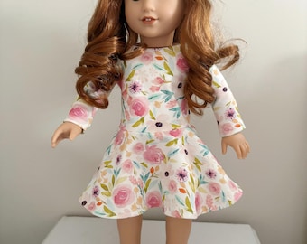Floral Twirl Dress for 18" doll, Fits American Girl or Our Generation