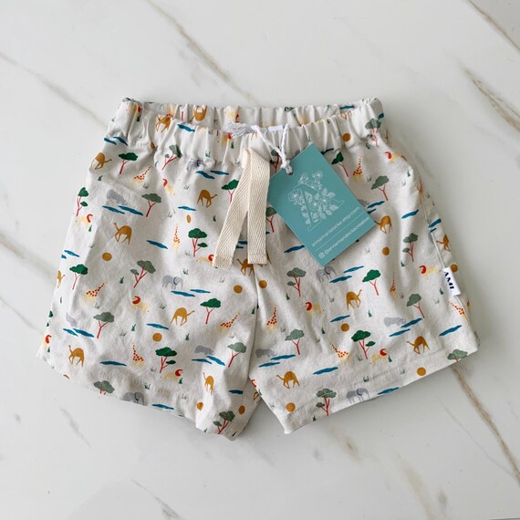 Short Bébé Garçon à Cordon - Marine à Rayures - 79% Coton - Taille 9/12 Mois - Confortable Et Mignon