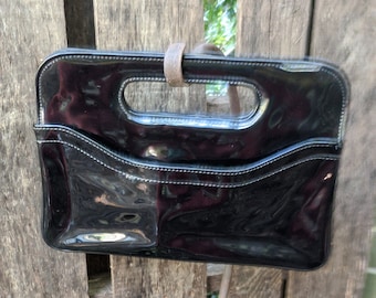 Patent Leather top Handle Bag Vintage Shiny
