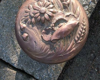 Embossed Bronze Box: Arts & Crafts Style Floral Repousse