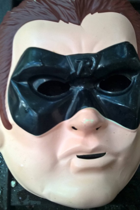 Robin Batman Cara Máscara Vintage Halloween Traje Diversión - Etsy España
