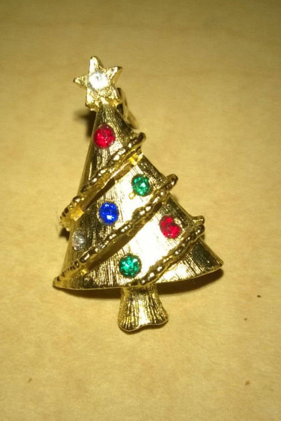 Christmas Tree Pin Jewelry Brooch very vintage