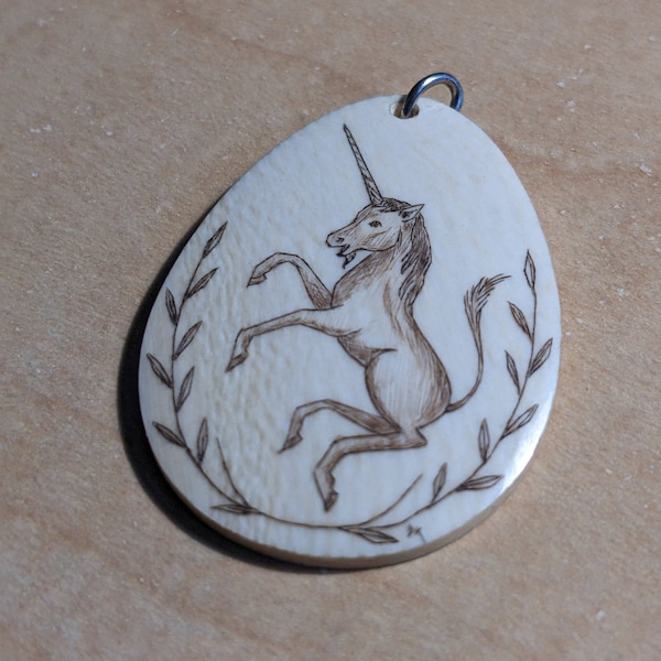 Unicorn large Medallion necklace pendant Handmade Excellence