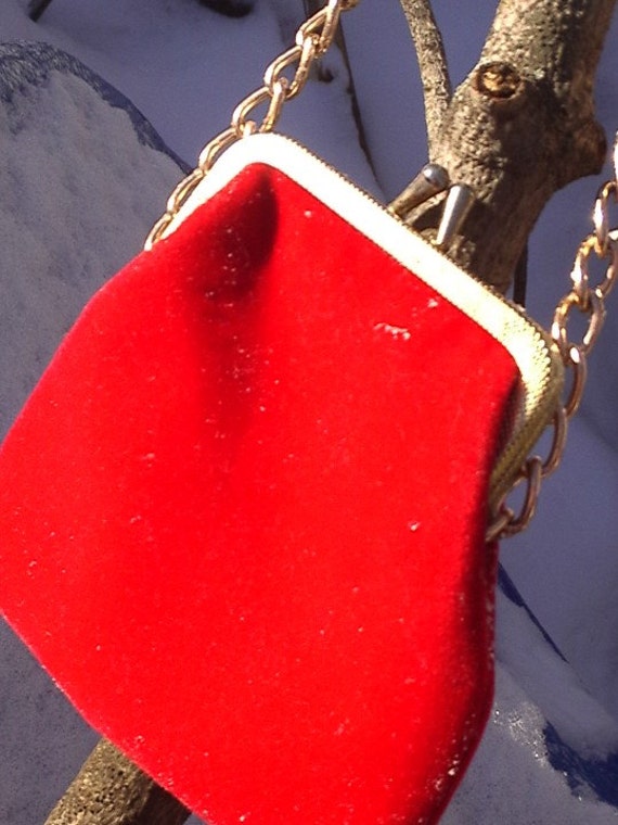 Summer Sale 20% off Red Velvet Purse with Chain - image 4