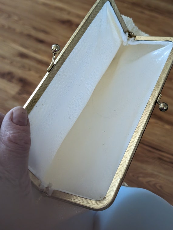 Midcentury White Clutch Bag  Long Luxe Lovely - image 6