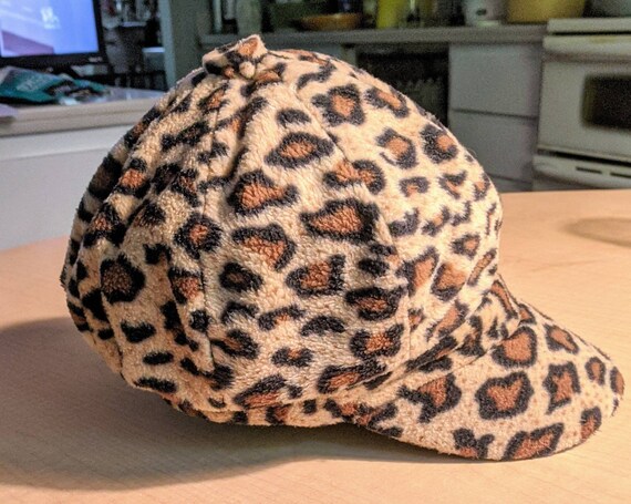 Soft Velvet and Knitted Wool Cheetah Print Cap Cap Leopard Print Slouchy Soft Velvet Newsboy Cap - Etsy main image 3