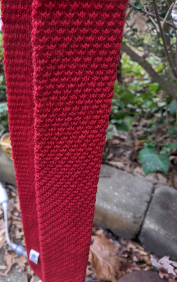 Necktie Red Knit Tie true Vintage - image 2