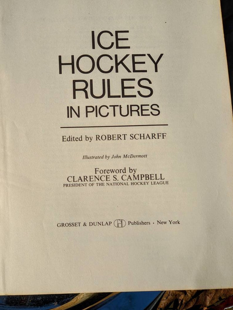 Ice Hockey Rules in Pictures Large Paperback 1967 Etsy