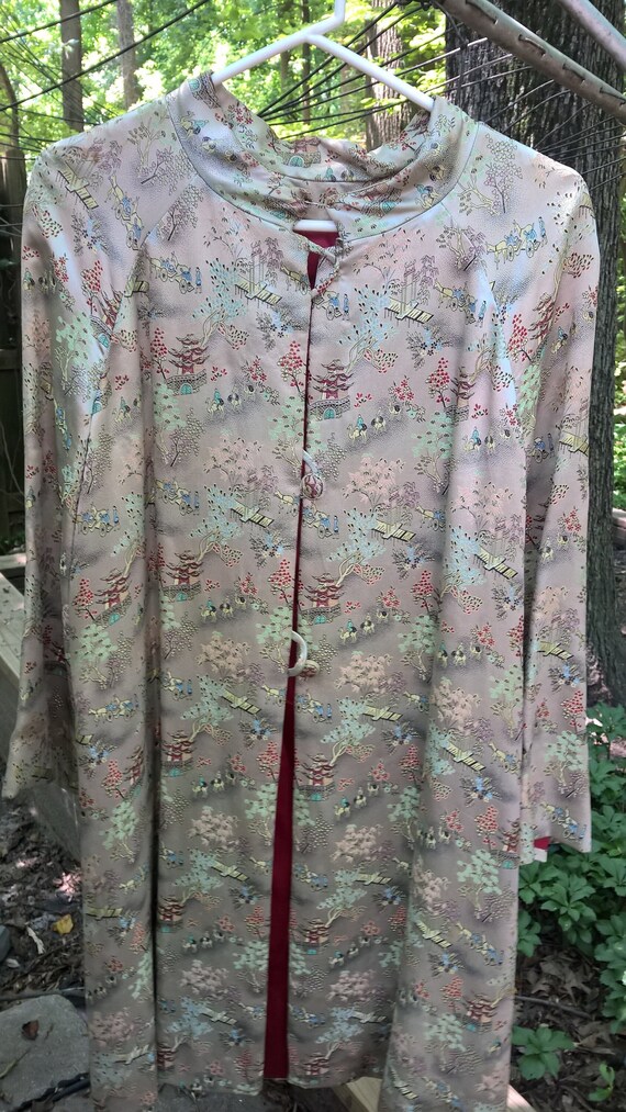 Asian Silk Coat lined in Red Silk Gem