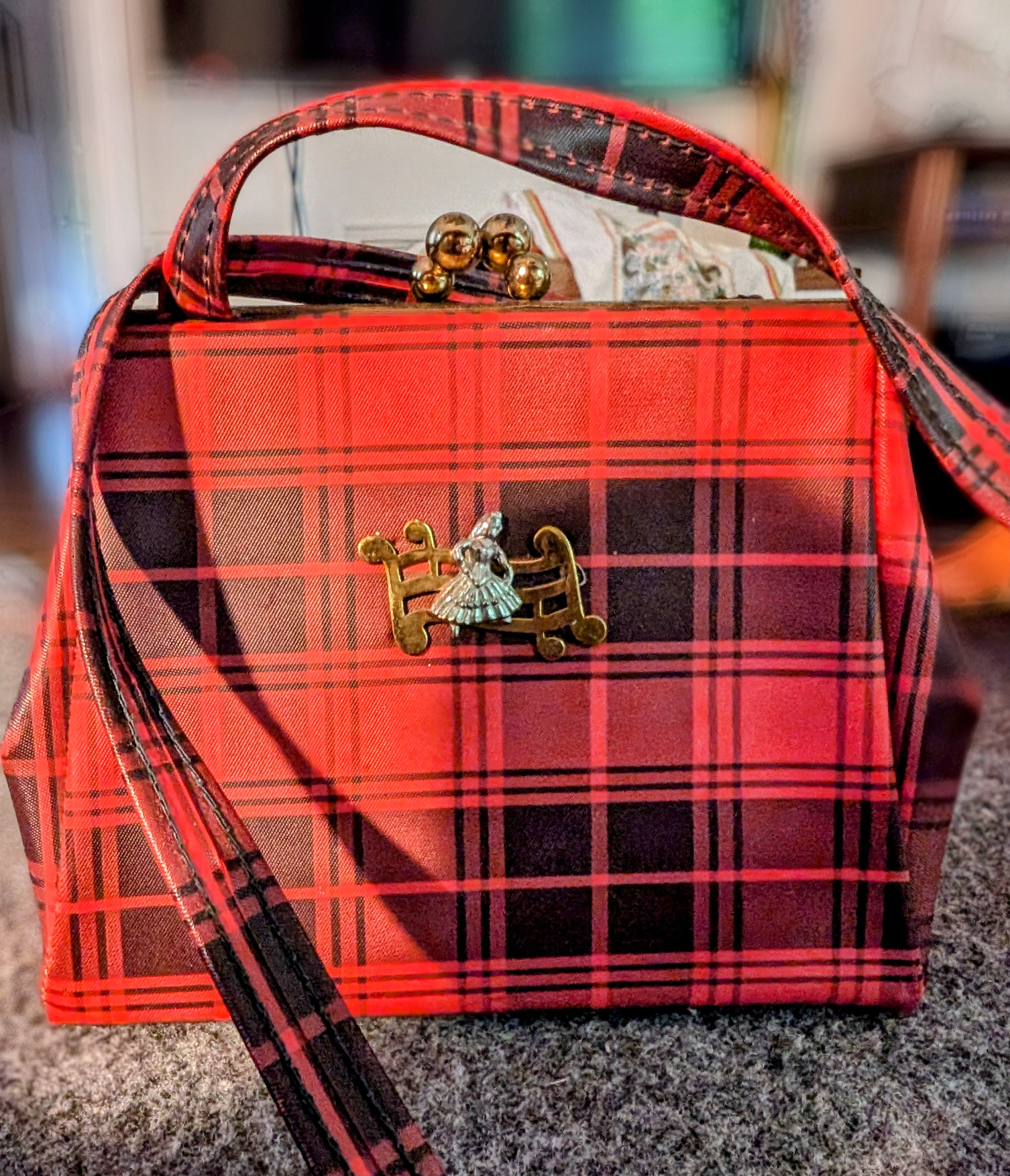 Red Tartan Handbag Etsy