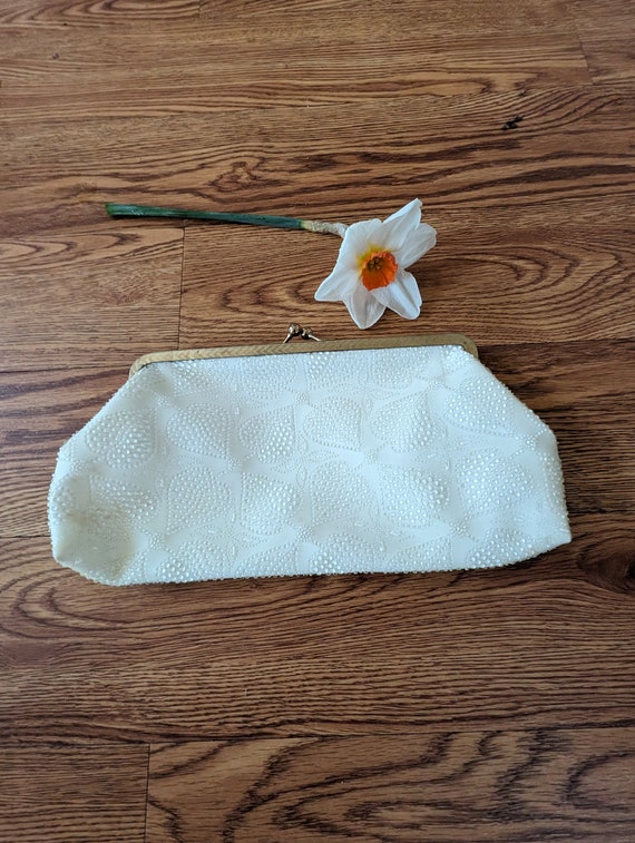 Midcentury White Clutch Bag  Long Luxe Lovely - image 1