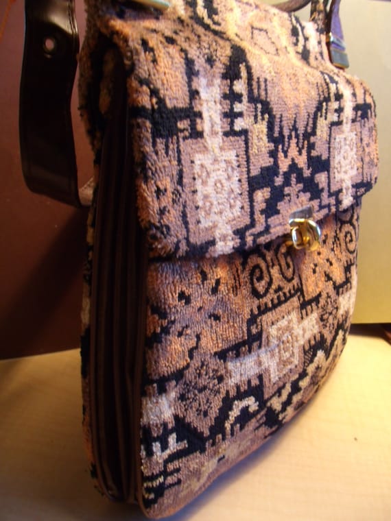 Vintage Tapestry IKAT Carpet Bag Purse Shoulder B… - image 3
