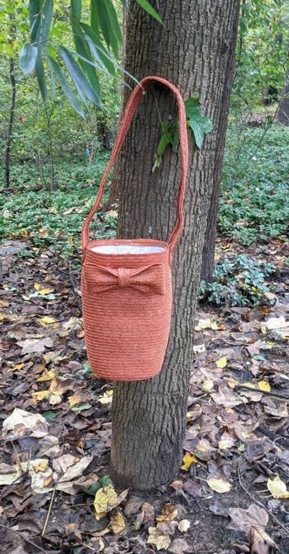Halloween Colors Designer Straw Shoulder Bag huge