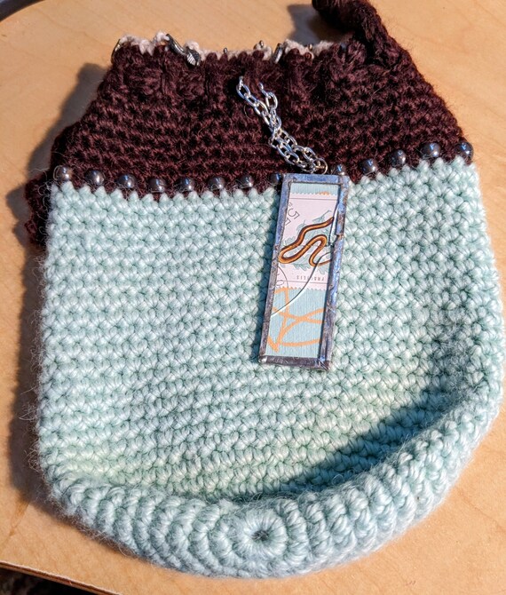 Green Crochet Handmade Bag Purse - image 4