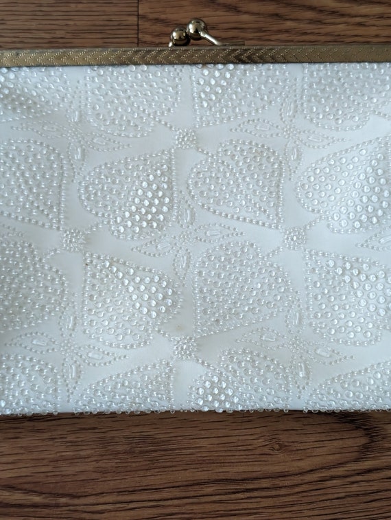 Midcentury White Clutch Bag  Long Luxe Lovely - image 3