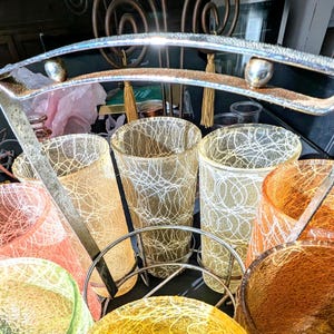 Spaghetti Glasses Set of 8 with Cool Tray Carrier