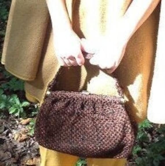 Fall Autumn Tweedy Carpet Bag Purse