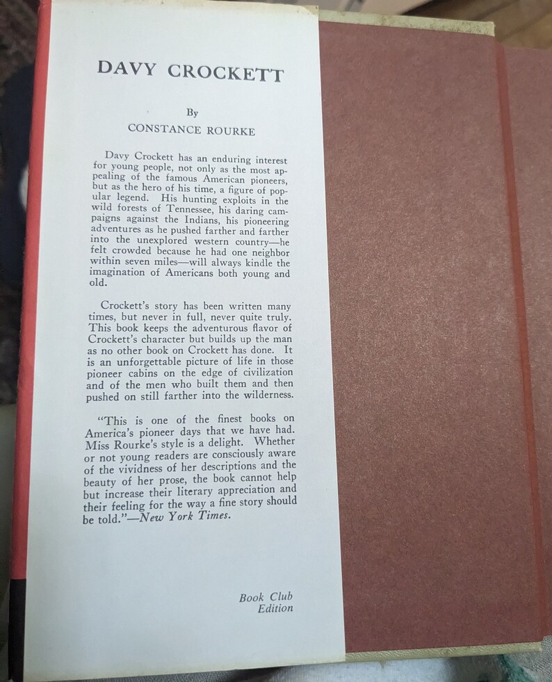 Davy Crockett by Constance Rourke Hardcover YA - Etsy
