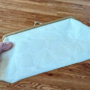 Midcentury White Clutch Bag  Long Luxe Lovely