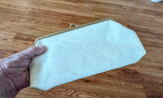 Midcentury White Clutch Bag  Long Luxe Lovely - image 7