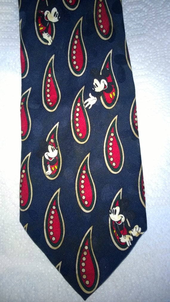 Necktie Mens Mickey Mouse tie vintage silk