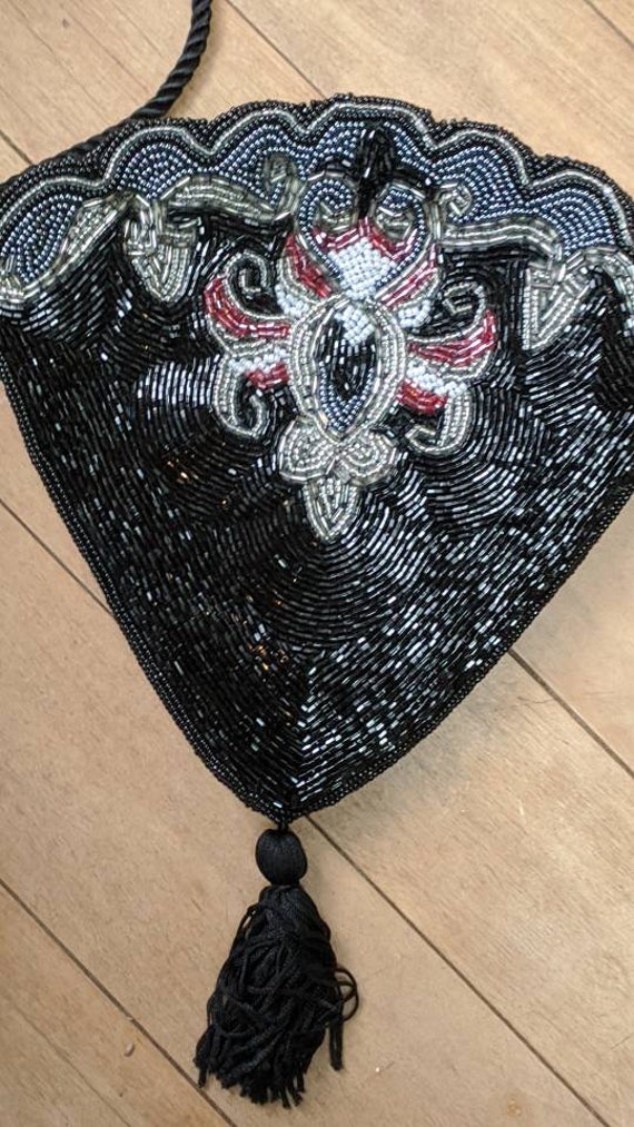 Black Beaded Elegant Evening Bag - image 10