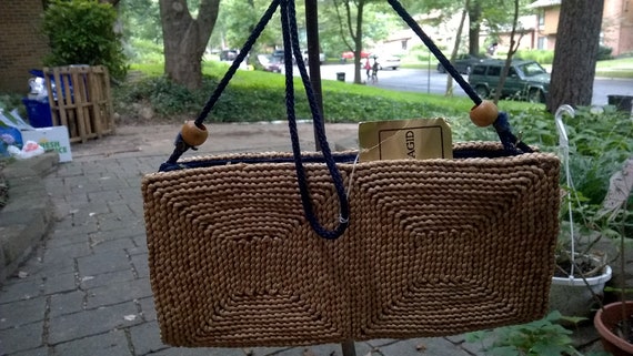 Vintage Straw Handbag Purse - image 9