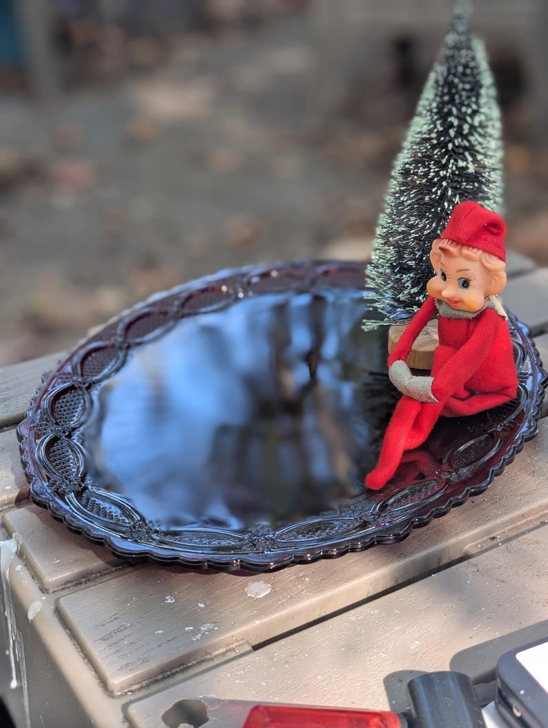 Red Glass Vintage Avon 1876 Ruby Red Cape Cod Tray With Original ...