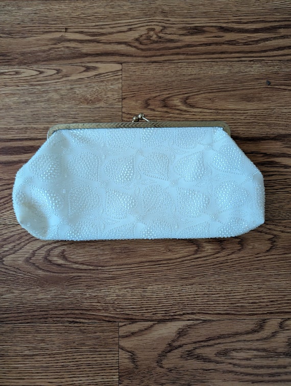Midcentury White Clutch Bag  Long Luxe Lovely - image 8