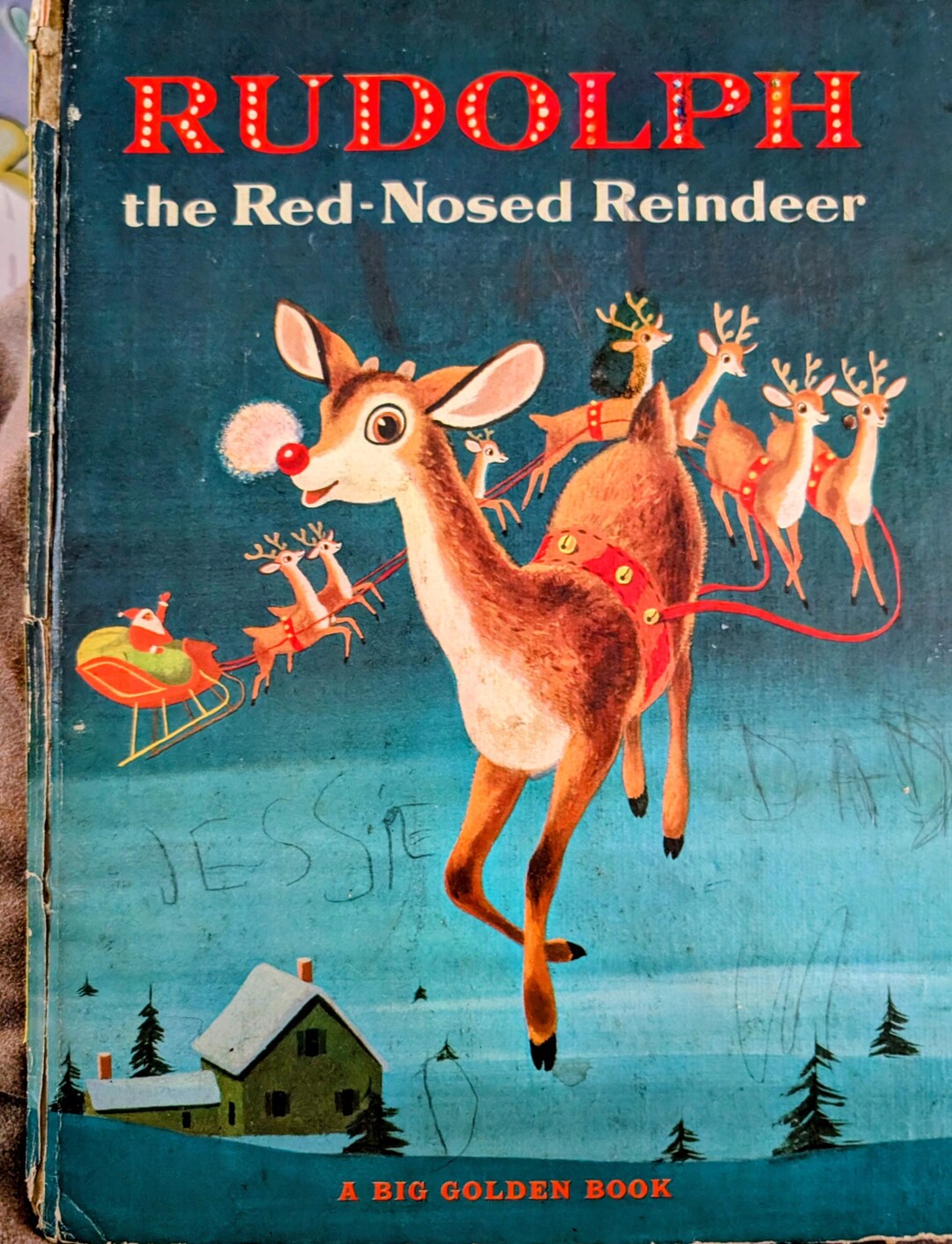 Rudolph the Red Nosed Reindeer Giant Golden Book 1958 - Etsy