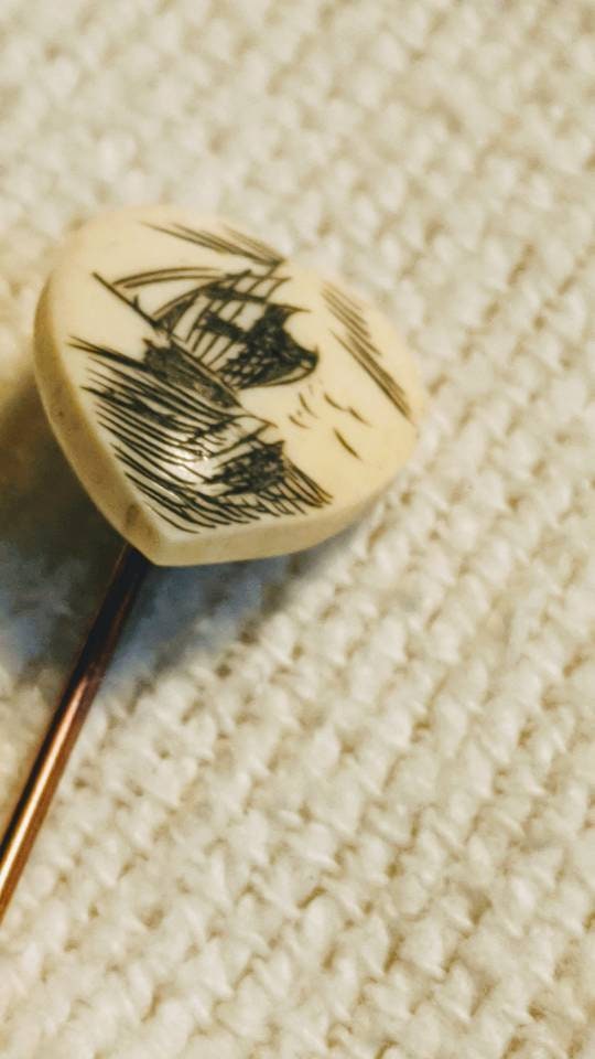 scrimshaw tie tack