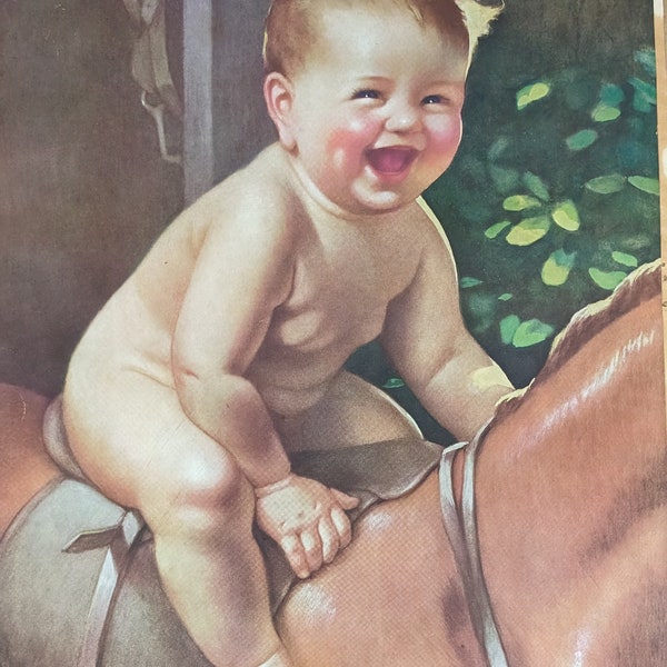 Annie Benson Muller Baby on Horseback art print