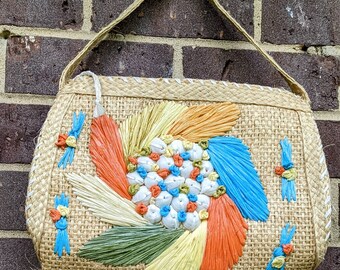 Straw Handbag Colorful Tote from Nassau