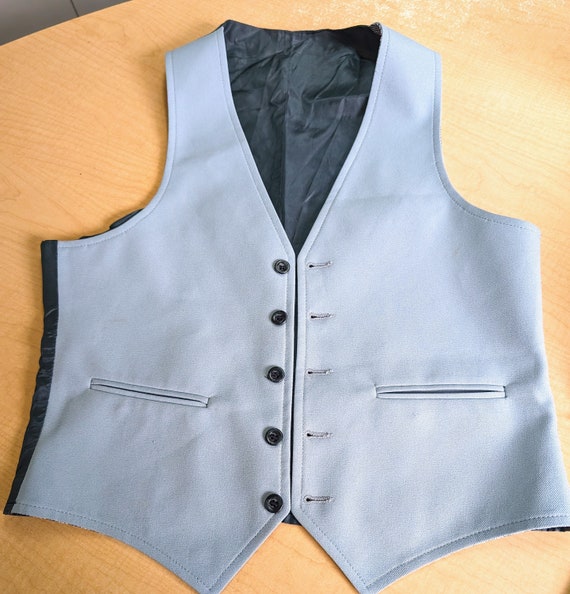 Blue and White Houndstooth Vest