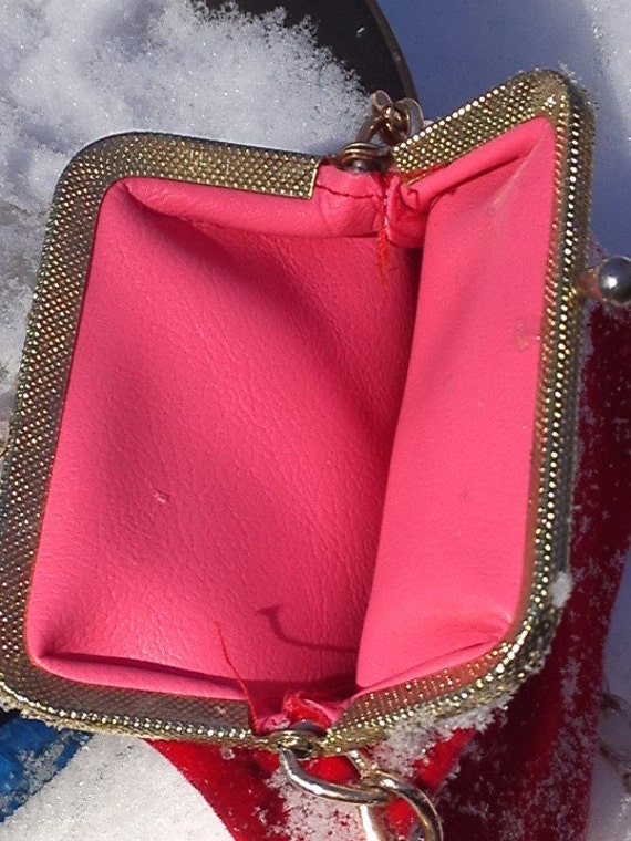 Summer Sale 20% off Red Velvet Purse with Chain - image 5