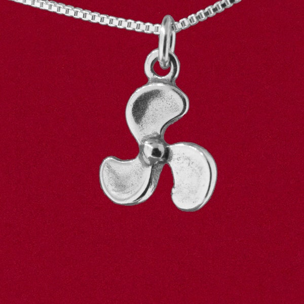 Boat Propeller 3D Charm Pendant Prop 925 Sterling Silver Jewelry - No Chain