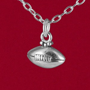 Football with Laces 3D Charm Pendant 925 Solid Sterling Silver Jewelry - No Chain