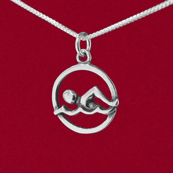 Swimmer Necklace Etsy