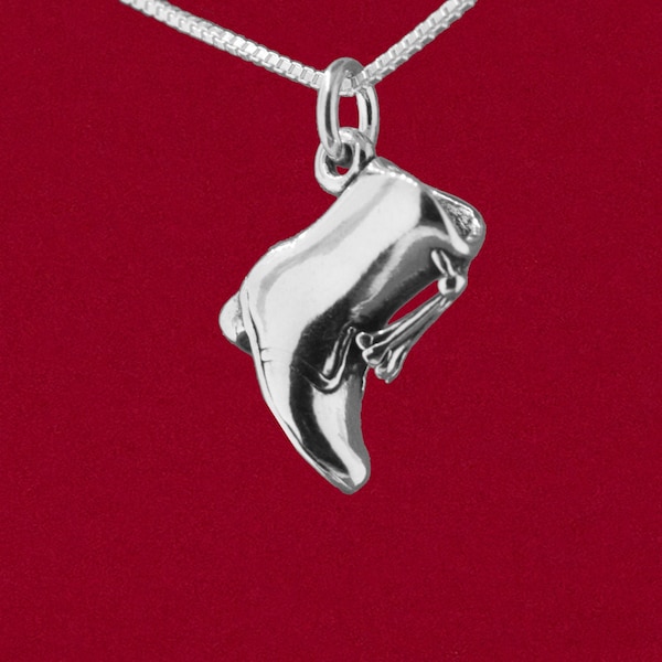 Boot Charm Pendant Drill Team Flag Corp Color Guard Dance Majorette 925 Solid Sterling Silver 3D Jewelry - No Chain