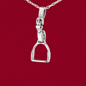 Moveable Stirrup with Buckle Strap Charm Pendant 2 Piece Horse Riding Rider 925 Sterling Silver Jewelry Detailed Design - No Chain