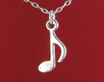 12mm x 22mm Solid 925 Sterling Silver Music Note Pendant Charm 12mm x 22mm Solid 925 Sterling Silver Music Note Pendant Charm