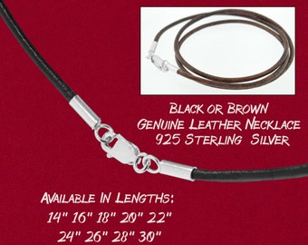 Black Silk Satin Silver Clasp Cord Chain Necklace 14 16 18 20 22 24 30 36 40
