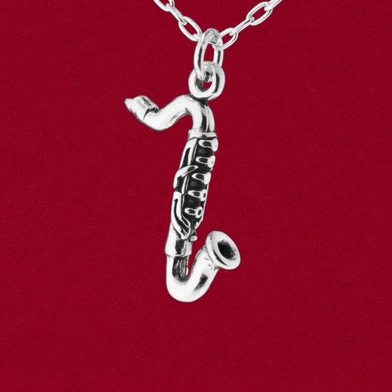 3-D Saxophone Charm Music Sterling Silver 3-D Saxophone Charm Music Sterling Silver
