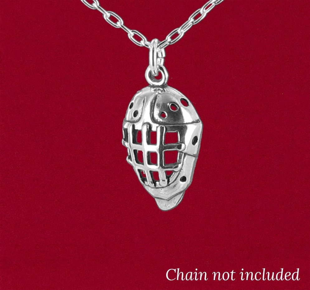 Hockey or Baseball Catcher's Mask Charm Pendant 925 Solid Etsy